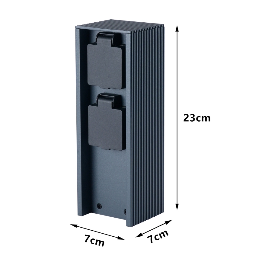 Brilagi - Außensteckdosensäule PILLAR 2Z SCHUKO 230V IP44 anthrazit