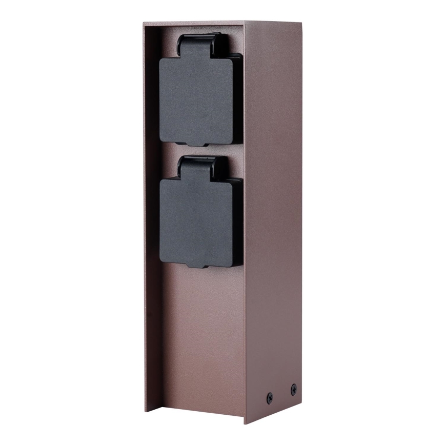 Brilagi - Außensteckdosensäule PILLAR 2Z SCHUKO 230V IP44 braun