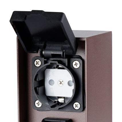 Brilagi - Außensteckdosensäule PILLAR 2Z SCHUKO 230V IP44 braun