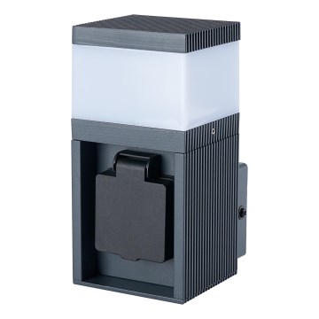 Brilagi - Außenwandleuchte mit SCHUKO-Steckdose PILLAR 1xG9/11W/230V IP44 anthrazit