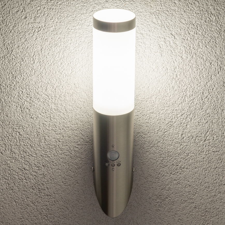 BRILAGI - Außenwandleuchte mit Bewegungsmelder ELIA 1xE27/20W/230V IP44 matt-chrom