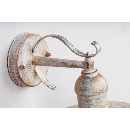 Brilagi - Außenwandleuchte MOLDE 1xE27/60W/230V IP44 weiß/patina