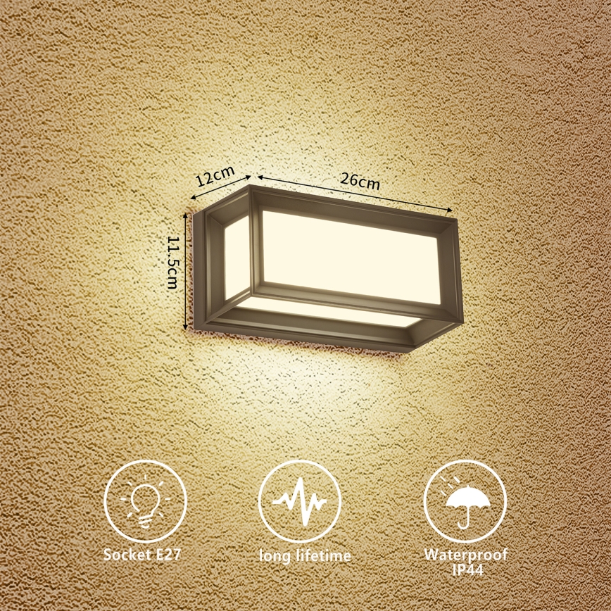 Brilagi - Außenwandleuchte PARKER 1xE27/60W/230V Anthrazit IP44