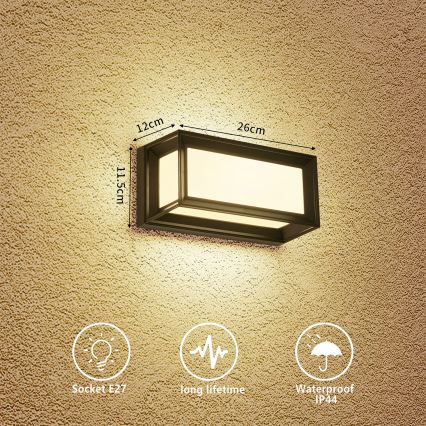 Brilagi - Außenwandleuchte PARKER 1xE27/60W/230V schwarz IP44