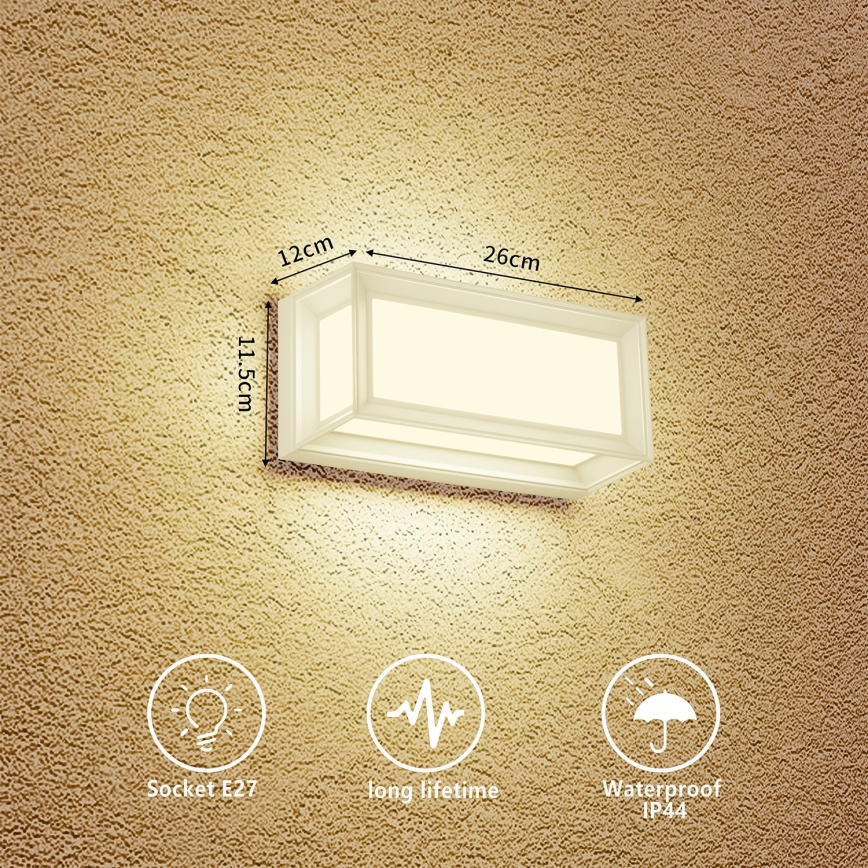 Brilagi - Außenwandleuchte PARKER 1xE27/60W/230V weiß IP44