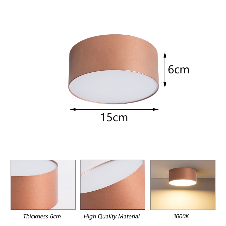 BRILAGI - Badezimmer-Deckenleuchte FORIS LED/20W/230V Ø 15 cm bronzefarben IP44 CRI 90
