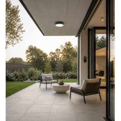 Brilagi - Badezimmer-Deckenleuchte mit Bewegungs- und Dämmerungssensor CLARE 1xE27/24W/230V Ø 20 cm anthrazit IP54