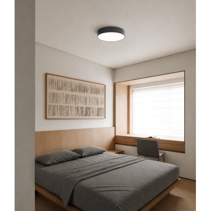 Brilagi - Bad-Deckenleuchte mit Bewegungs- und Dämmerungssensor CLARE 3xE27/24W/230V Ø 40 cm Anthrazit IP54