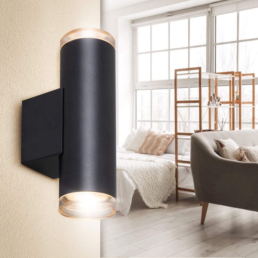 Brilagi - Badezimmer-Wandspot SELE AQUA 2xGU10/30W/230V IP44 schwarz