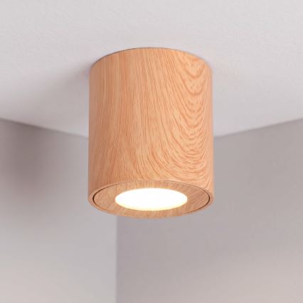 BRILAGI - Badezimmerstrahler MIA 1xGU10/30W/230V 84x80 mm Eichendekor IP44