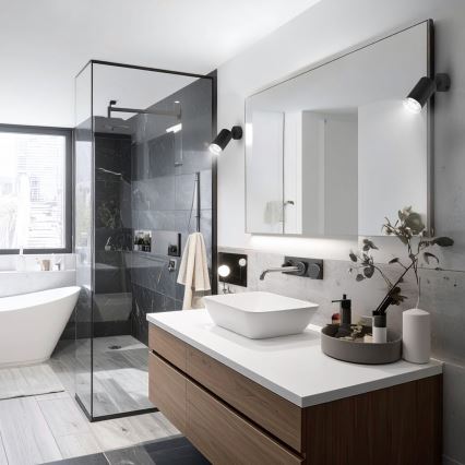 Brilagi - Badezimmerstrahler SELE 1xGU10/30W/230V IP44 schwarz