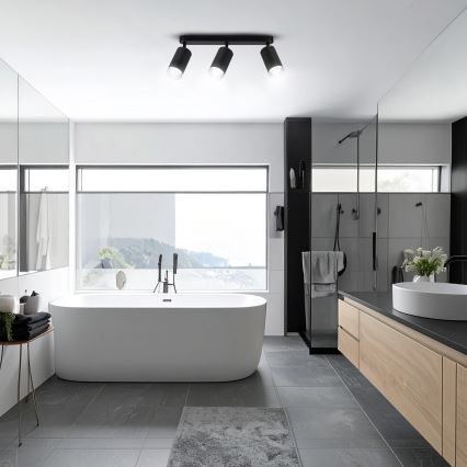 Brilagi - Badezimmerstrahler SELE 3xGU10/30W/230V IP44 schwarz