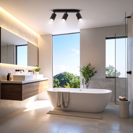 Brilagi - Badezimmerstrahler SELE 3xGU10/30W/230V IP44 schwarz