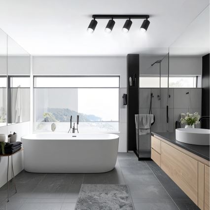 Brilagi - Badezimmerstrahler SELE 4xGU10/30W/230V IP44 schwarz