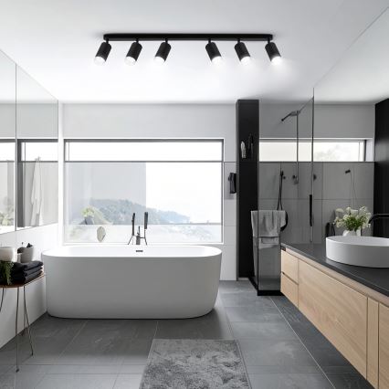 Brilagi - Badezimmerstrahler SELE 6xGU10/30W/230V IP44 schwarz