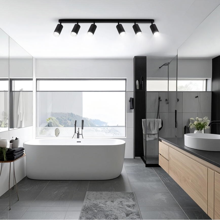 Brilagi - Badezimmerstrahler SELE 6xGU10/30W/230V IP44 schwarz