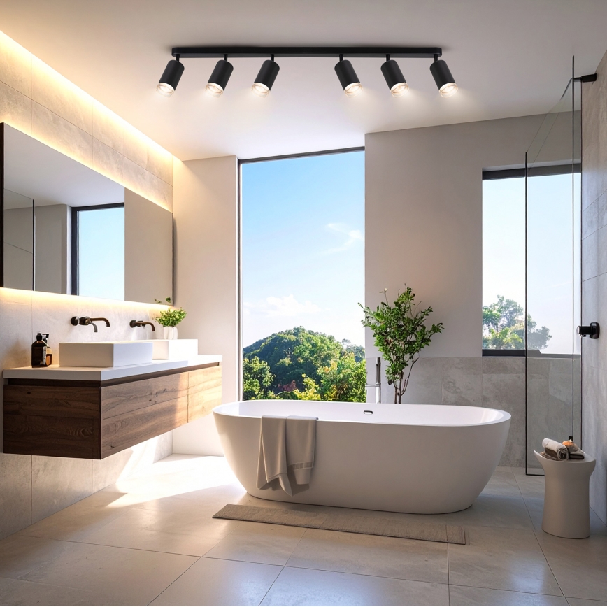 Brilagi - Badezimmerstrahler SELE 6xGU10/30W/230V IP44 schwarz