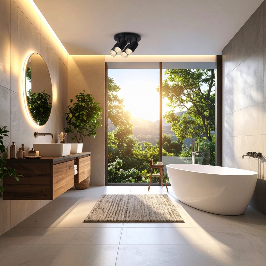 Brilagi - Badezimmerstrahler SELE AQUA 4xGU10/30W/230V IP44 schwarz