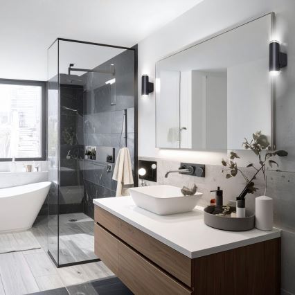 Brilagi - Wandstrahler für das Badezimmer SELE AQUA 4xGU10/30W/230V IP44 schwarz