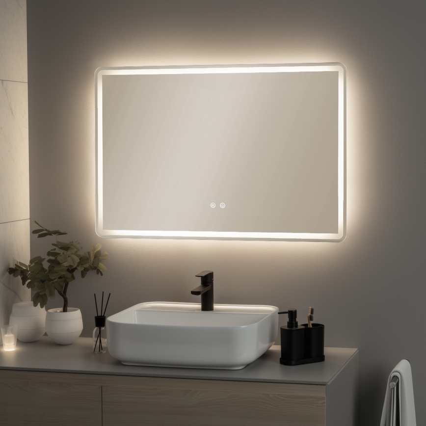 Brilagi - LED-beheizter Badezimmerspiegel BELLA LED/19W/230V 60x90 cm IP44 CRI 90 dimmbar + CCT