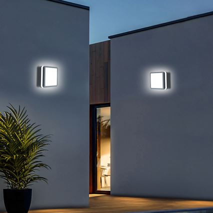 Brilagi - LED Außenleuchte mit Sensor BENE LED/18W/230V 22x22 cm Anthrazit IP54