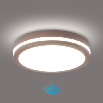 Brilagi - BENE LED-Außenleuchte mit Sensor, LED/24W/230V, Ø 26 cm, braun, IP54