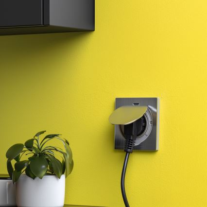 Brilagi - Boden-Einbausteckdose für den Outdoor-Bereich IP55 matt Chrom quadratisch