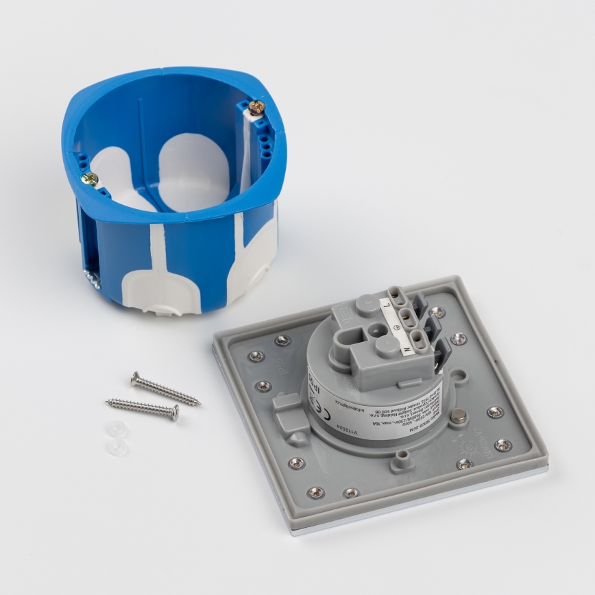 Brilagi - Boden-Einbausteckdose für den Outdoor-Bereich IP55 matt Chrom quadratisch