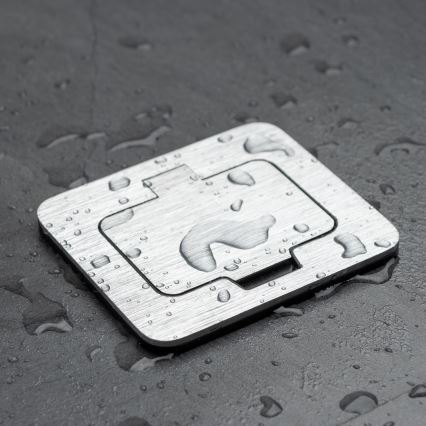 Brilagi - Boden-Einbausteckdose für den Außenbereich IP55 matt Chrom rechteckig