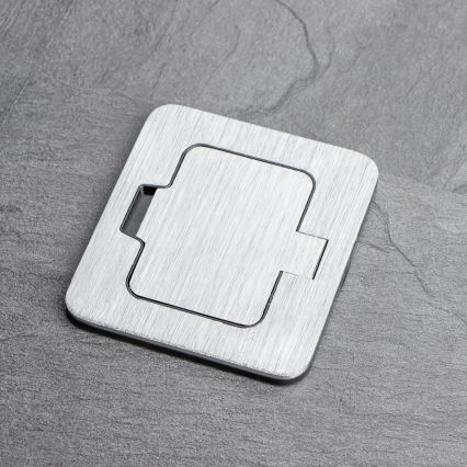 Brilagi - Boden-Einbausteckdose für den Außenbereich IP55 matt Chrom rechteckig