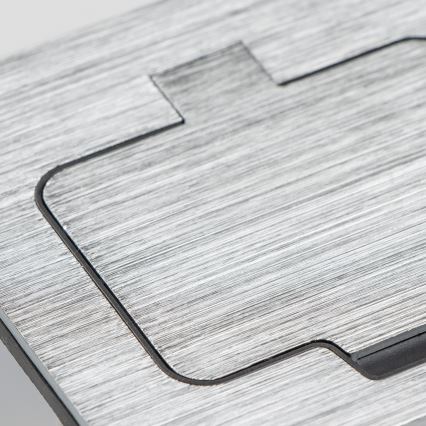 Brilagi - Boden-Einbausteckdose für den Außenbereich IP55 matt Chrom rechteckig