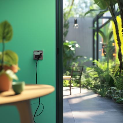 Brilagi - Boden-Einbausteckdose für den Außenbereich IP55 matt Chrom rechteckig