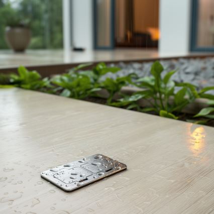 Brilagi - Bodeneinbau-Doppelsteckdose für den Außenbereich IP55 matt Chrom rechteckig
