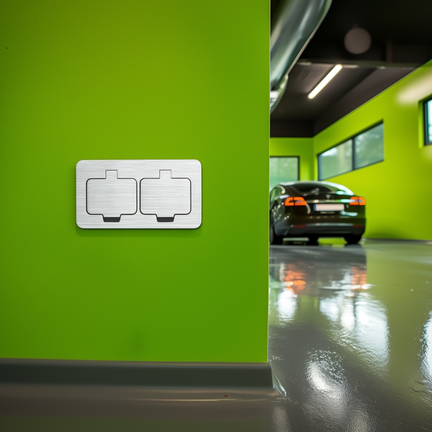 Brilagi - Bodeneinbau-Doppelsteckdose für den Außenbereich IP55 matt Chrom rechteckig