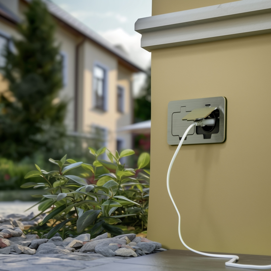 Brilagi - Bodeneinbau-Doppelsteckdose für den Außenbereich IP55 matt Chrom rechteckig