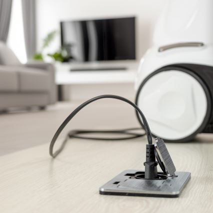 Brilagi - Bodeneinbau-Doppelsteckdose für den Außenbereich IP55 matt Chrom rechteckig