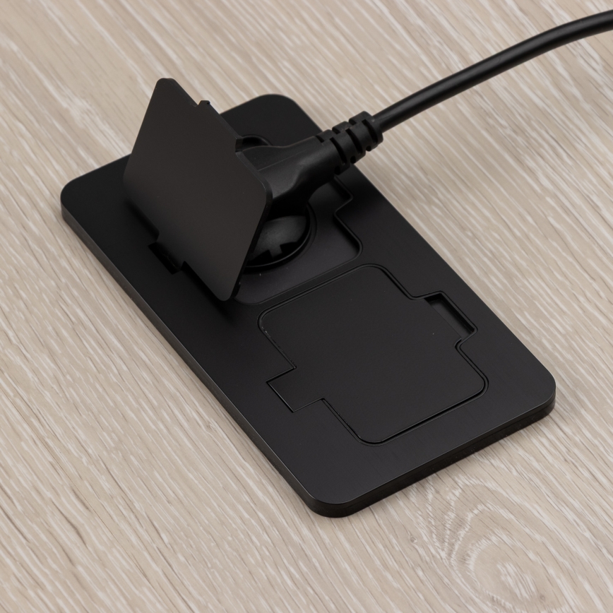 Brilagi - Bodeneinbaudoppelsteckdose für den Außenbereich IP55, schwarz, rechteckig