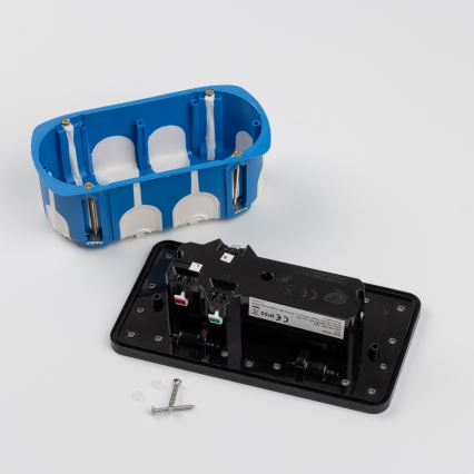 Brilagi - Bodeneinbaudoppelsteckdose für den Außenbereich IP55, schwarz, rechteckig