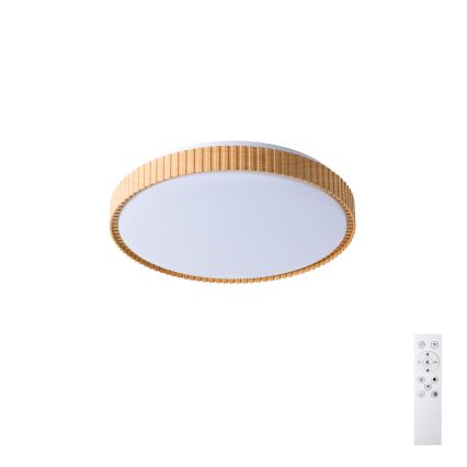Brilagi - dimmbare LED-Deckenleuchte CORVO LED/72W/230V 3000-6000K Holzoptik Ø 50 cm + Fernbedienung