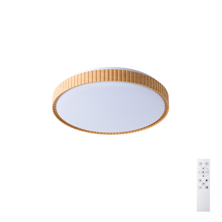 Brilagi - dimmbare LED-Deckenleuchte CORVO LED/72W/230V 3000-6000K Holzoptik Ø 50 cm + Fernbedienung