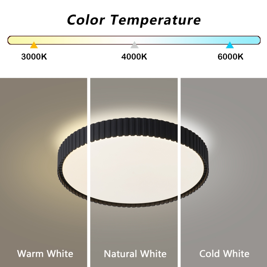 Brilagi - LED-dimmbare Deckenleuchte CORVO LED/54W/230V 3000-6000K schwarz Ø 40 cm + Fernbedienung
