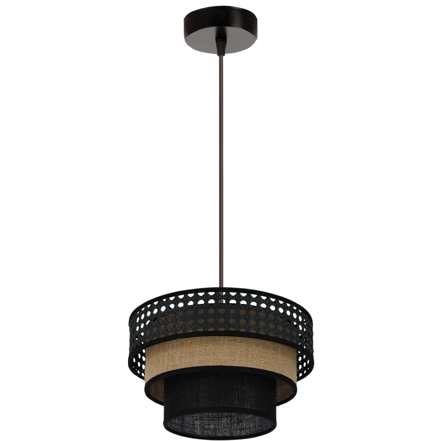 Brilagi - Hängeleuchte an Kabel DAKOTA LUNETA 1xE27/15W/230V Ø 25 cm schwarz/Rattan