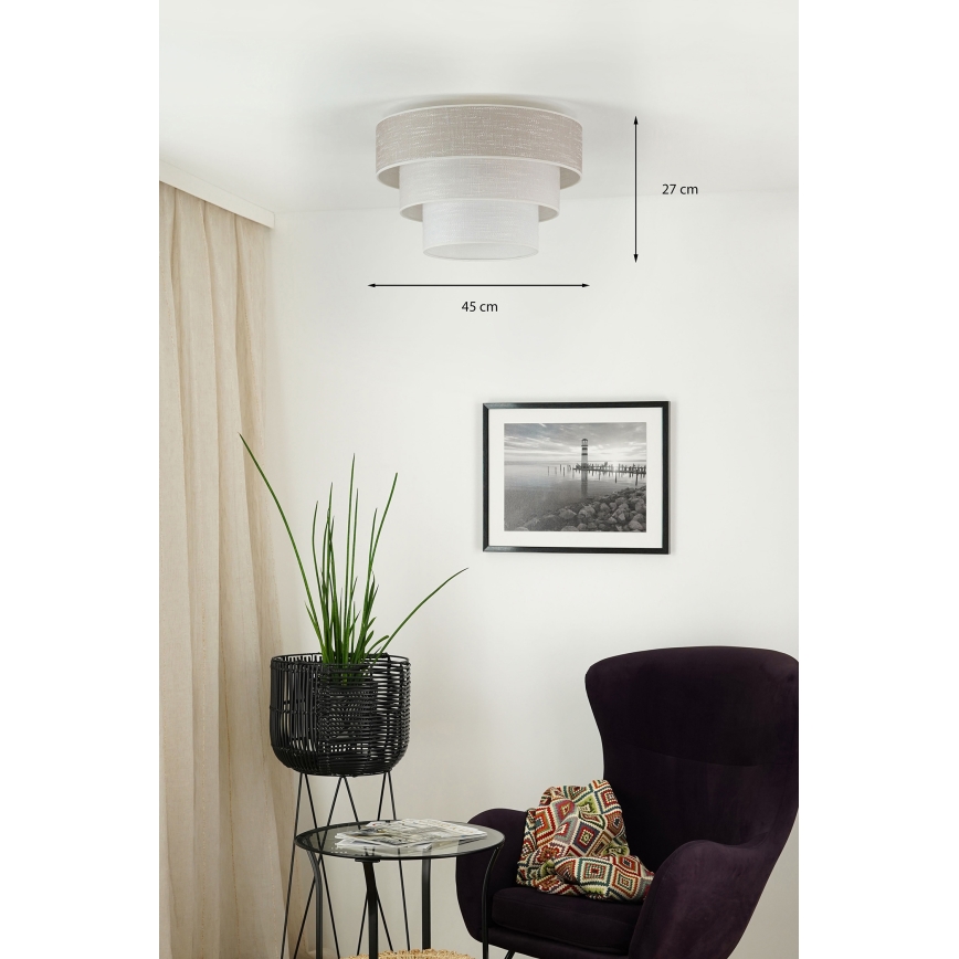 Brilagi - Deckenleuchte ALASKA LUNETA 1xE27/15W/230V d 45 cm grau/cremefarben