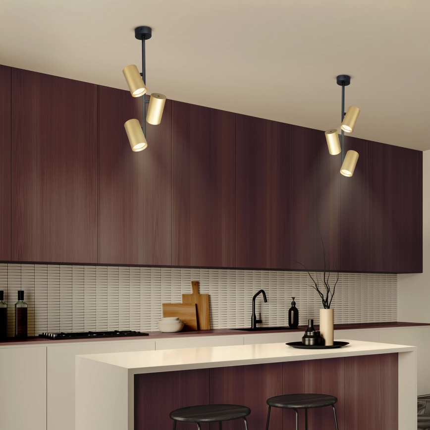 Brilagi - Deckenleuchte an Stange SELE VERTICAL 3xGU10/30W/230V schwarz/golden