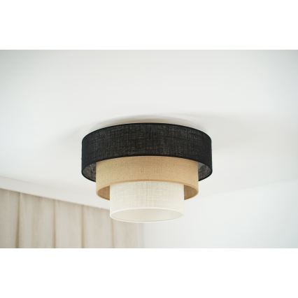 Brilagi - Deckenleuchte ASPEN LUNETA 1xE27/15W/230V d 45 cm schwarz/beige/cremefarben