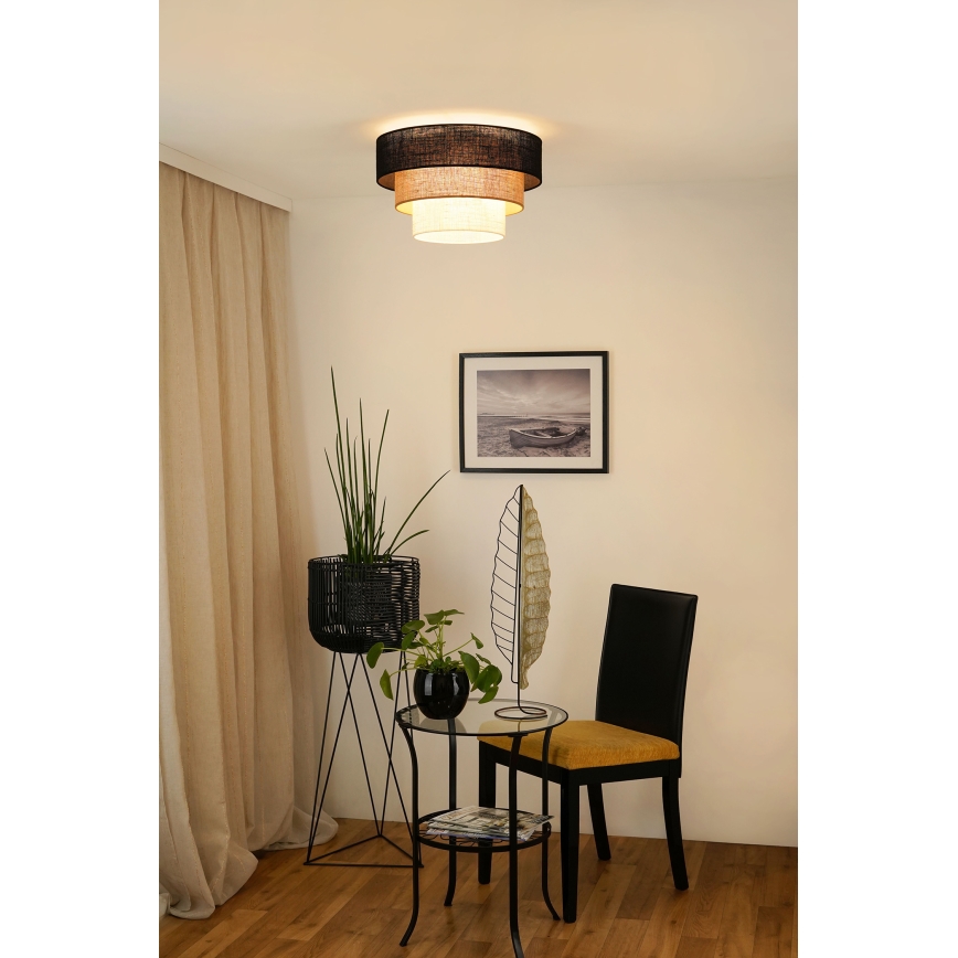 Brilagi - Deckenleuchte ASPEN LUNETA 1xE27/15W/230V d 45 cm schwarz/beige/cremefarben