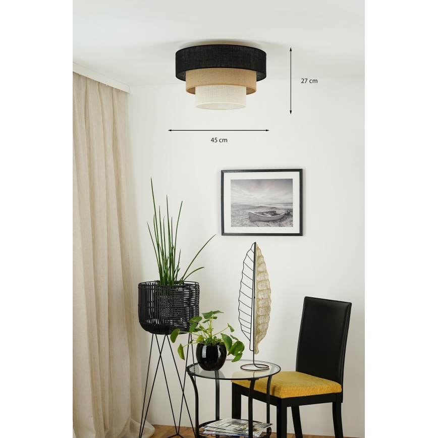 Brilagi - Deckenleuchte ASPEN LUNETA 1xE27/15W/230V d 45 cm schwarz/beige/cremefarben