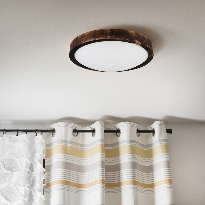 Brilagi - Deckenleuchte CARVALHO SLIM SMOKEY 1xE27/60W/230V Eiche Ø 27,5 cm