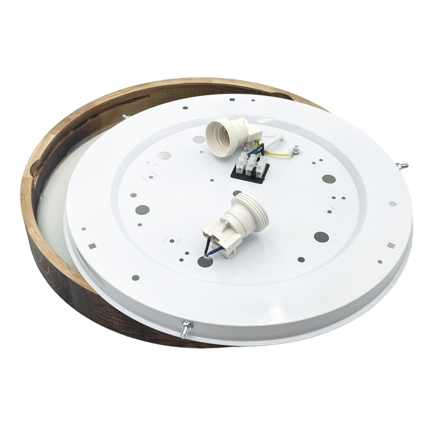 Brilagi - Deckenleuchte CARVALHO SLIM SMOKEY 2xE27/60W/230V Eiche Ø 37,5 cm