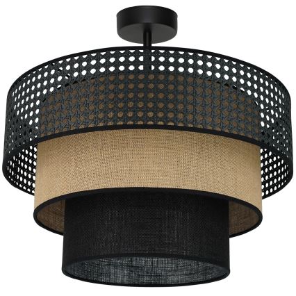 Brilagi - Deckenleuchte DAKOTA LUNETA 1xE27/15W/230V Ø 45 cm schwarz/Rattan